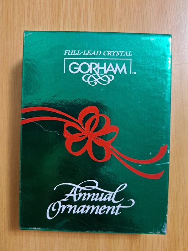 Vintage 1989 Gorham Full Lead Crystal Annual Christmas Ornament In Original Box