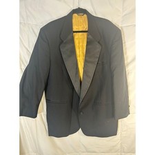 After Six Tuxedo Jacket Mens Black Silk Lapel Super 90s Moda Collection