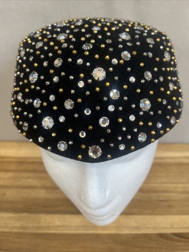 VtG Rare Frank Olive Private Collection Wool & Rhinestone Gold Silver Detail Hat - Picture 3 of 16