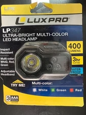 Lux Pro LP347 Headlamp light 400 Lumens Bright Multi Color LED 6 Mode 4779