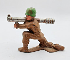 Barclay Manoil Cast Metal Soldier Kneeling with Bazooka Green Helmet. B22