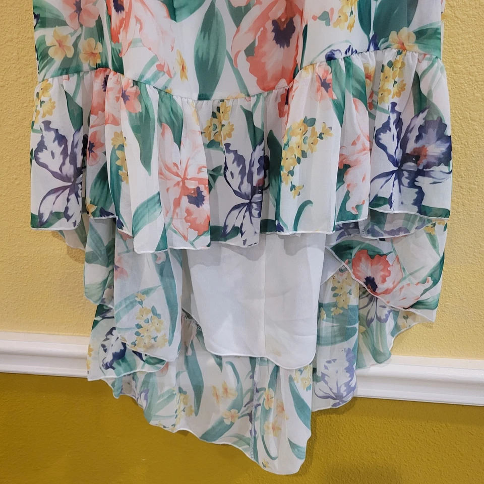 Vestido Sweet Pea for New York & Company Sin Tirantes Floral M Alto Bajo Forrado Sin Cinturón Foto 4 de 4