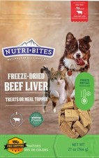 Nutribite Beef Liver Freeze Dried Dog Cat Treats 27 oz