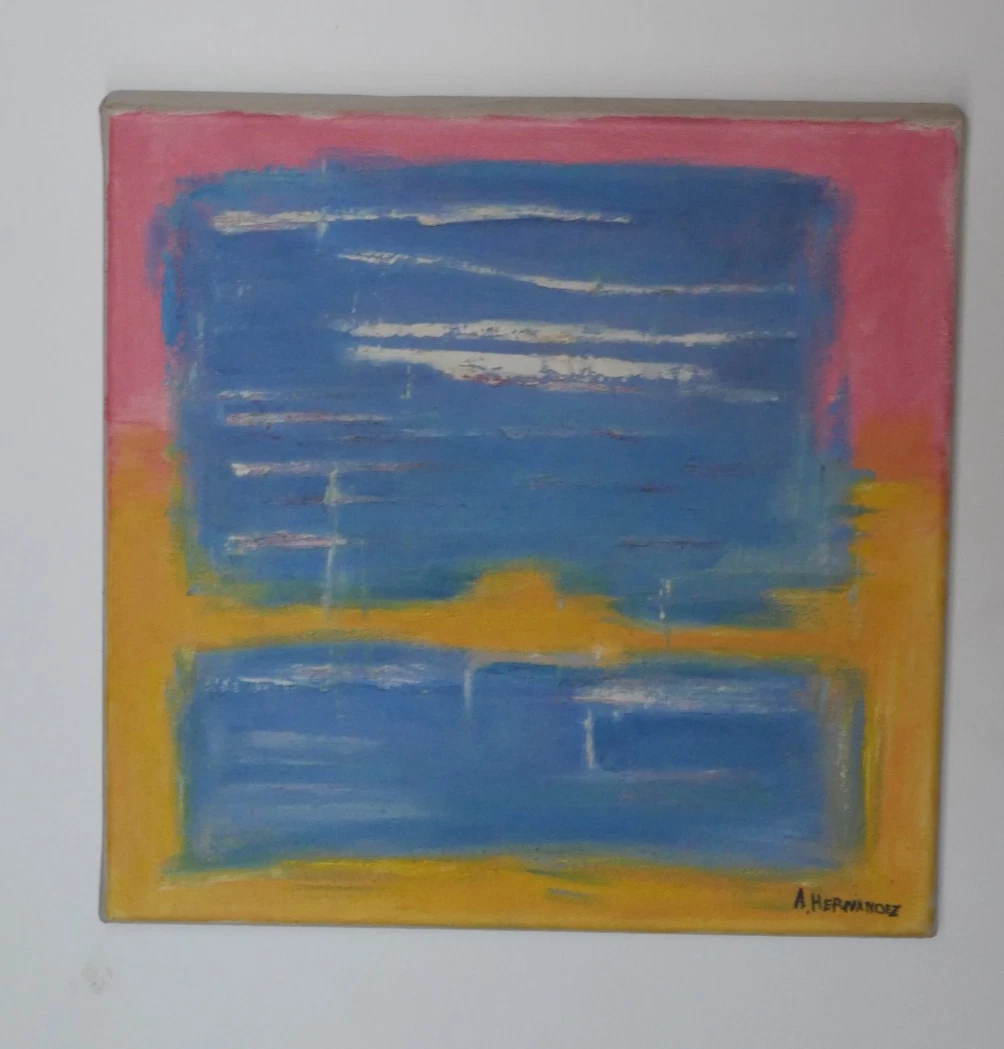 Original painting Oil on canvas over wood 52 x 72 cm framed. hand made artwork