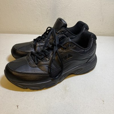 Fila Mens Black Slip Prof Soles Size 11 Shoes.