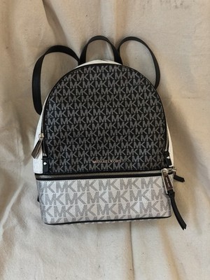 Michael Kors Rhea Medium MK Logo Double Zip Backpack Multi Color W/ Tags