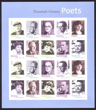 #4654-63 POETS FOREVER STAMP MINT SHEET. F-VF NH.