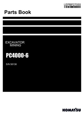 Komatsu PC4000-6 Excavator Mining Parts Catalog Manual SN 58138