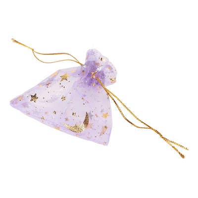 100pcs Moon Star Organza Taschen Schöne Exquisite Purple Organza Taschen Or CU