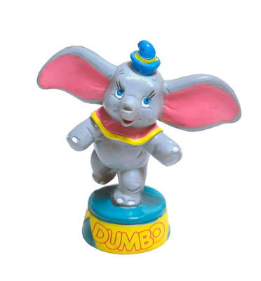 Vintage DUMBO WITH TIMOTHY MOUSE Bully 2'' PVC Figure DISNEY 1987