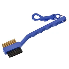 Golf Club Brush Double Sided Dust Cleaning Groove Cleaner with Clip Blue