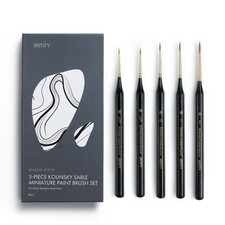Artify Detail Paint Brushes 100 Kolinsky Sable Micro Master Series Ultra Fine