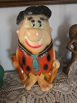 Rare Ceramic Plaster FLINTSTONE Large Statue Fred Hand Painted 13 
