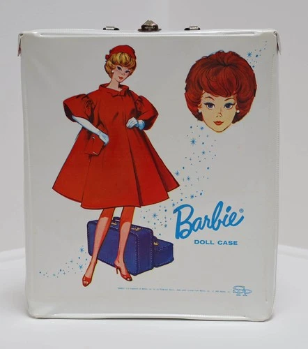 Vintage Barbie Doll White Carrying Case W/Original Drawer & Hanger 1963 Mattel