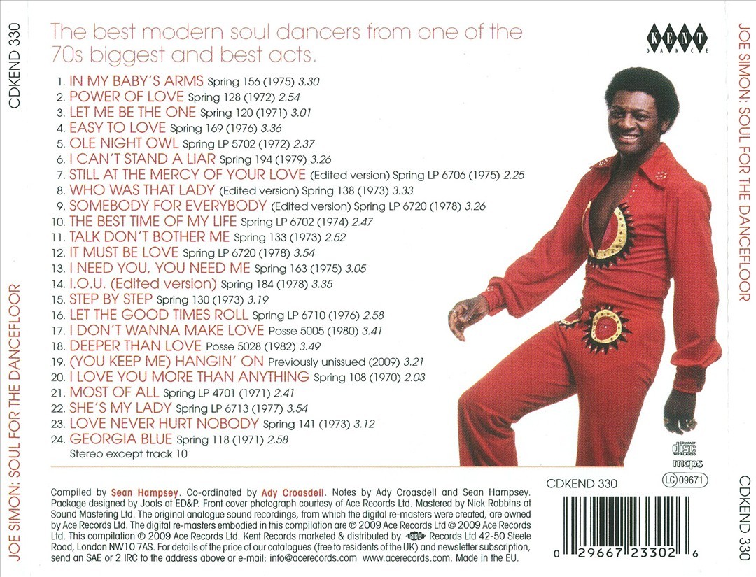 Joe Simon Soul On The Dancefloor New Cd