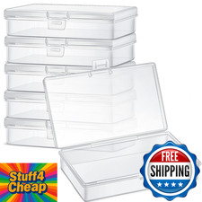 Mini Clear Plastic Storage Boxes 6-Pack Beads Jewelry Crafts 5.2x3x1.2in