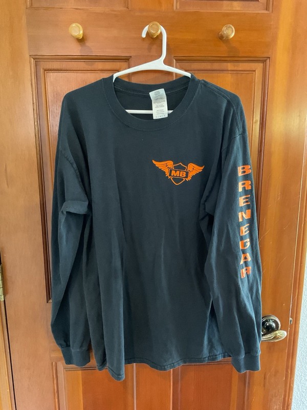 Long Slv Harley Davidson - Riding With The Angles Shirt - Gildan Large Bk + Org
