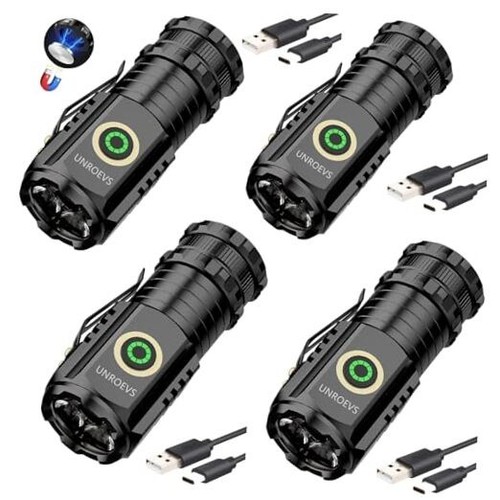 Mini Flashlight 2550 Lumens Rechargeable USB C Charging, Small Flashlights