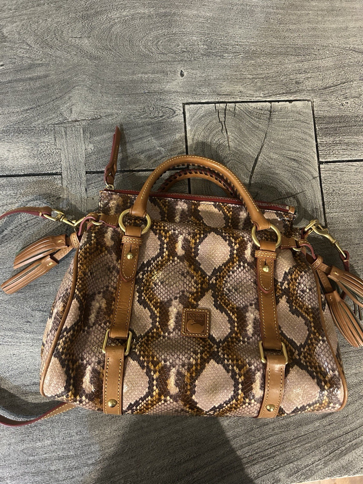 🧡🤎Dooney & Bourke Python Embossed Florentine Sa… - image 6
