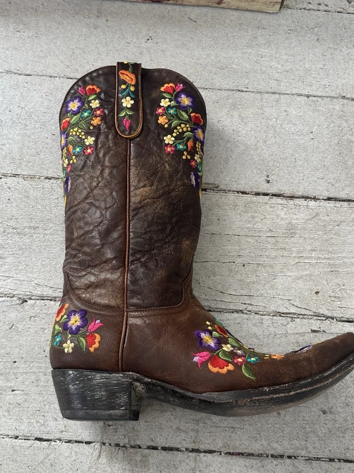 Botas occidentales antiguas Gringo Sora bordadas florales talla 9 Foto 3 de 4