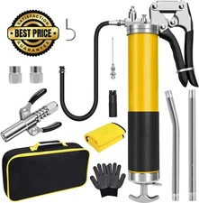 Grease Gun Kit, 7000 PSI Heavy Duty Pistol Grip with 14 oz... 