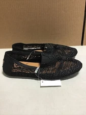 Womens Easy USA Crochet Slip On Shoes Black Size 8