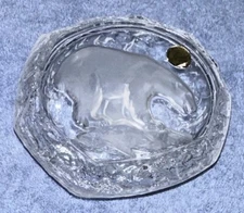Crystal d'Arques les Inseparables Crystal Trinket Box Frosted Etched Polar Bear