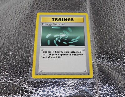 Pokémon TCG Trainer Energy Removal Card 92/102 Shadowless Base Set Common  LP