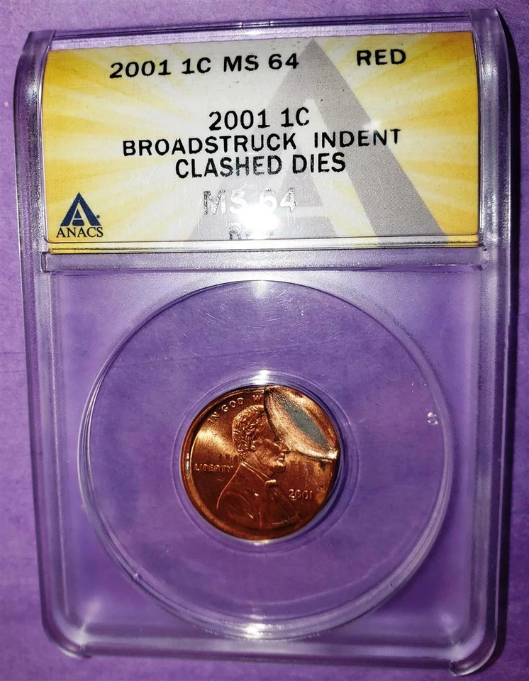 2001 US Penny.....Broadstruck Indent Clashed Dies,   Error. - Image 3 of 4