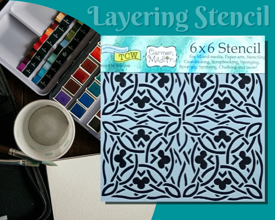 Celtic Stencil Irish Knot Stencils Mixed Media Painting Four Leaf Clover Pattern - Image 3 of 4