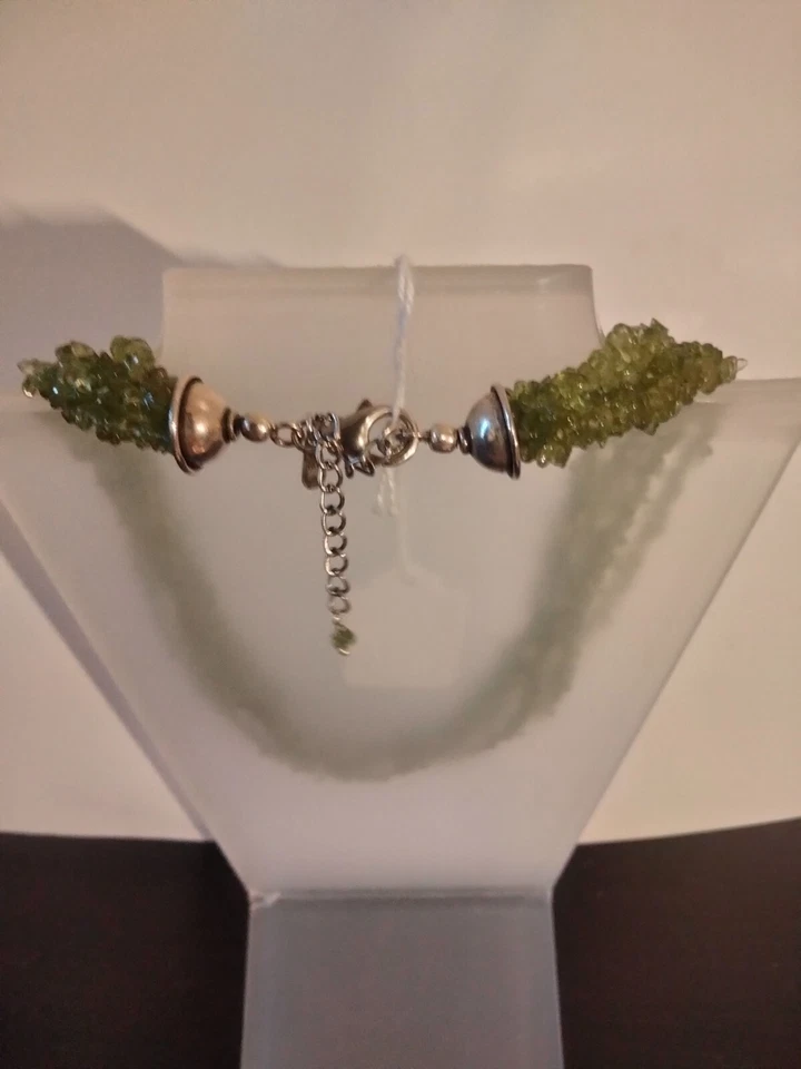 Collar SILPADA verde peridoto 6 hilos 17 a 19" plata de ley con caja N1402 Foto 2 de 2