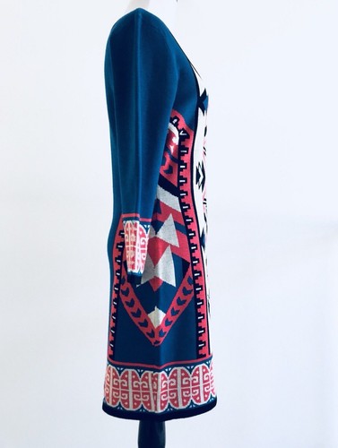 Vestido suéter adelgazante ajustado azteca talla M Flying Tomato para mujer - Imagen 5 de 11