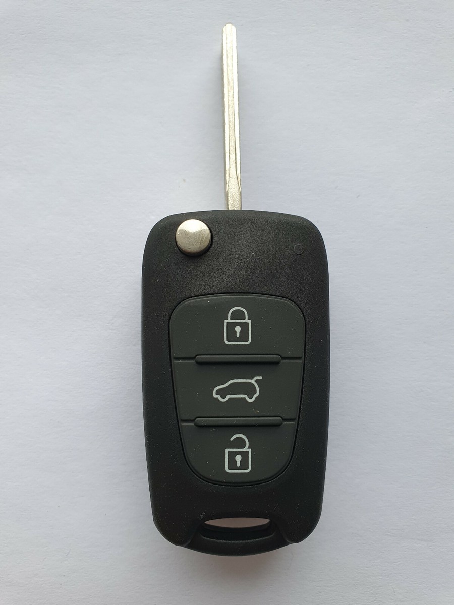 Guscio Chiave Pieghevole 3 Pulsanti - Custodia Di Ricambio Per Telecomando Auto - Nero