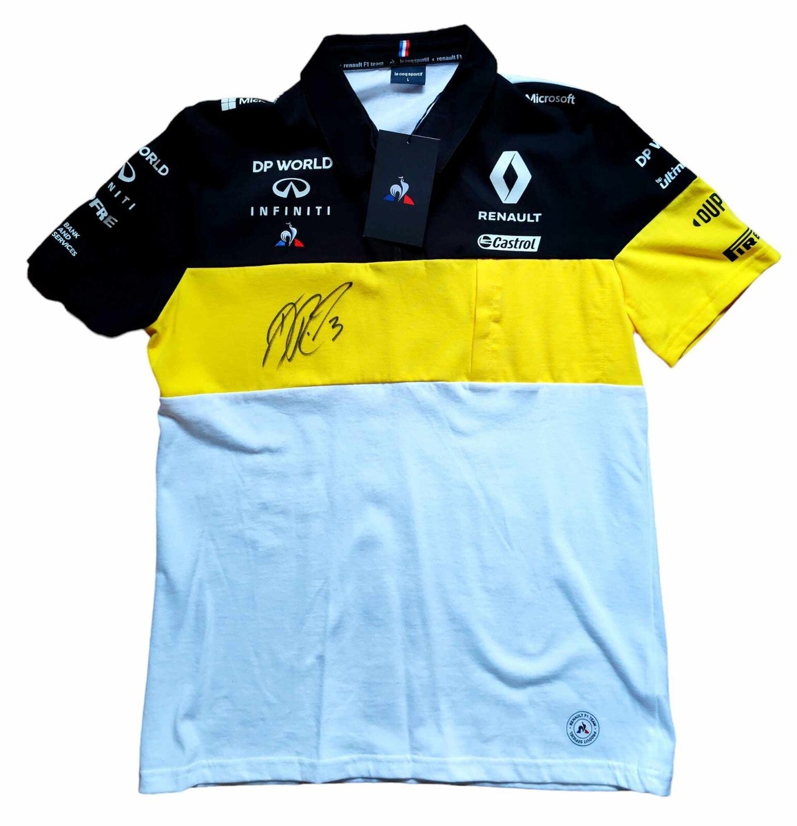 F1, FORMULA RENAULT DANIEL RICCIARDO SIGNED ISSUE TEAM SHIRT