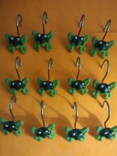 Frog Decor - Anti Rust Shower Curtain Hooks, Set Of 12,  Shower Bath Accessory 