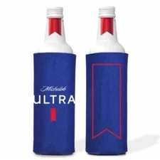 2 AUTHENTIC Michelob Ultra SLIM BOTTLE Can 16oz Beer Koozie Coozie Cruise Water 