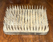 Vintage 2.5" Square Heavy Metal Spike Flower Floral Frog