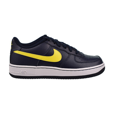 Nike Air Force Low (GS) Big Kids' Shoes Obsidian-Opti Yellow-White  DV7762-400