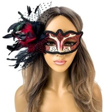 Elegant Feather Masquerade Masks for Masquerade Ball Prom Wedding