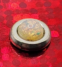 Vintage Tie Tack Tie Pin Silver Tone Mounted Domed Cabochon Opal or Like Stone