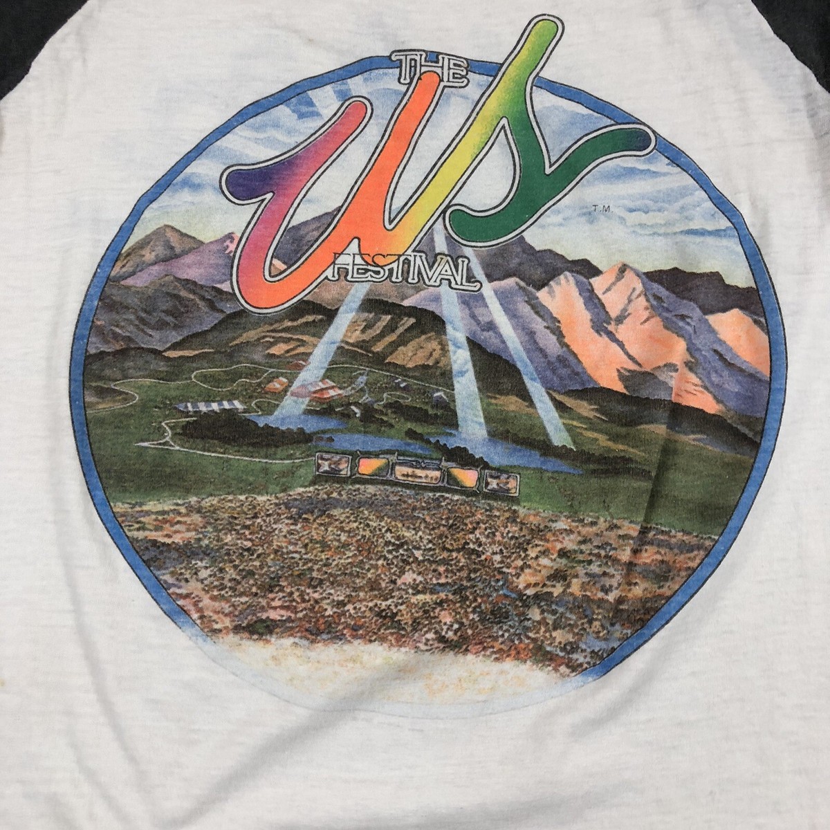 Vintage 1982 The Us Festival White Black Rock and Roll Festival 