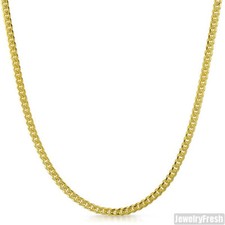 3mm 14k Gold Dipped 925 Silver Miami Cuban Chain Necklace
