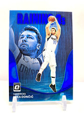 2022-23 Panini Optic Raining 3's Blue Prizm # 49/49 Luka Doncic Dallas Mavericks