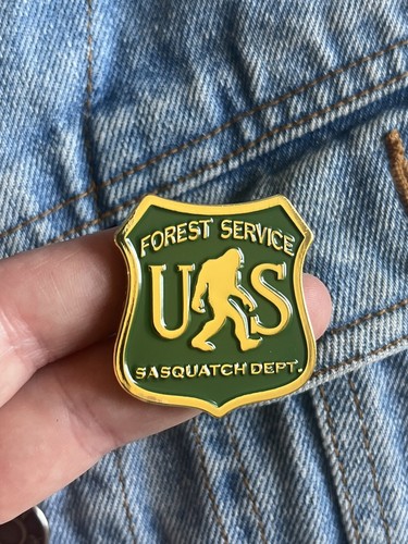 US Bigfoot Forest Service Sasquatch Enamel Pin - Funny Cryptid Gift For Outdoor Lovers