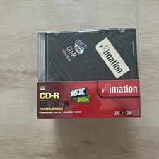 Imation Black CD-R 700 MB/80 Min With Slimline Jewel Cases Pack of 20 New Sealed