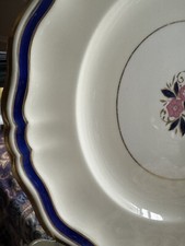 Set of 2 Antique Minton for Tiffany  Co Plates Gold Cobalt Bone China Numbered