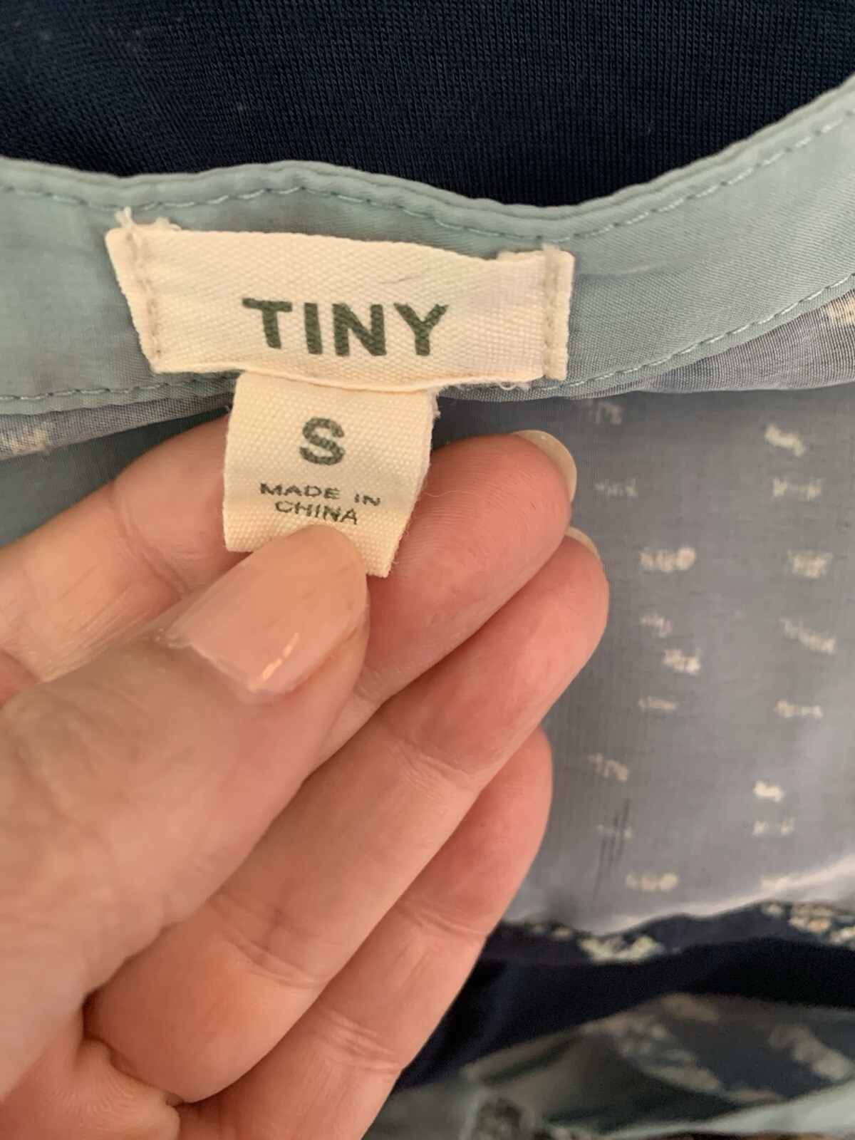 Anthropologie Tiny Blue Batik Pattern Henley Top … - image 5