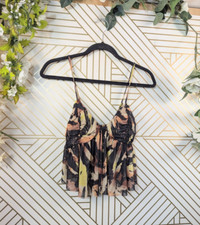 Urban Outfitters UO Lila Black Mesh Babydoll Cami Crop Tank Top Size Medium