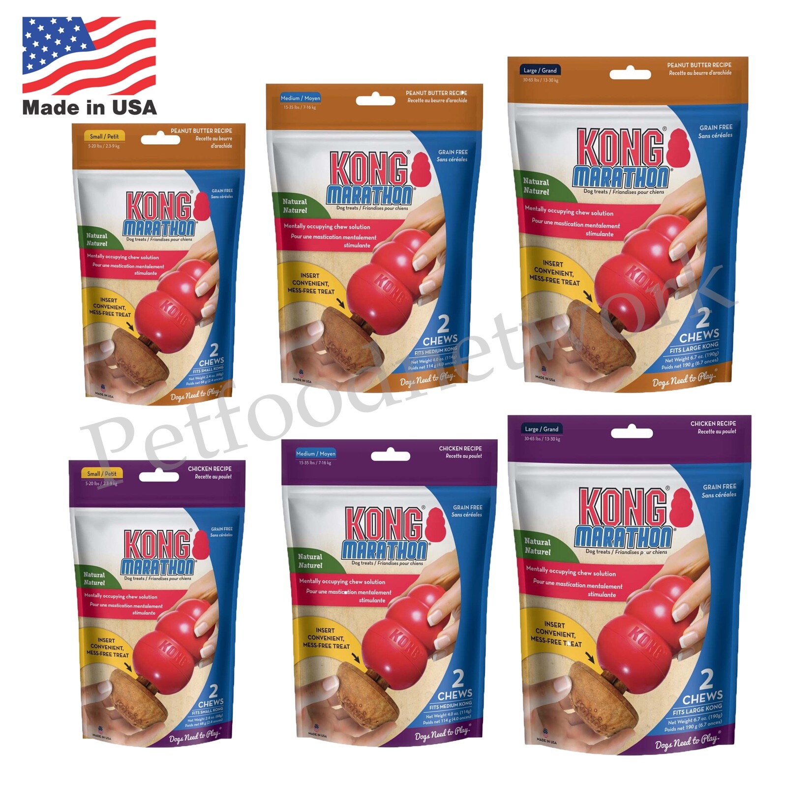 kong marathon chew refill dog treat large