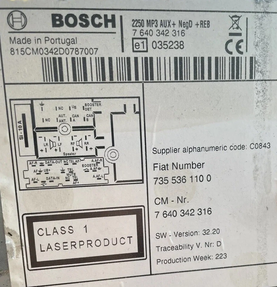 CODICE SBLOCCO AUTORADIO BLAUPUNKT BOSCH DAIICHI PER LANCIA YPSILON RADIO CODE - Bild 3 von 4